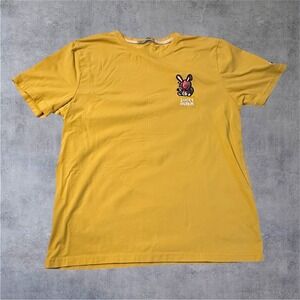 BKYS‎ Lucky Charm T-Shirt Mens Medium Yellow Embroidered Graphic Streetwear
